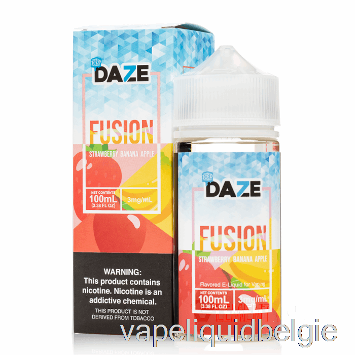 Vape België Ijs Aardbei Banaan Appel - 7 Daze Fusion - 100ml 3mg